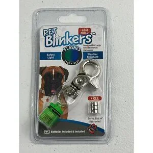 Pet Blinker Large Breed Safety Light Flashes Jade & Blue For Large Dog Collars