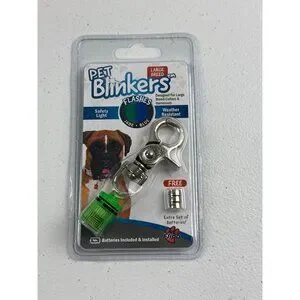 Pet Blinker Large Breed Safety Light Flashes Jade & Blue For Large Dog Collars