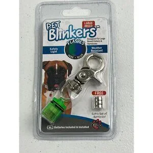 Pet Blinker Large Breed Safety Light Flashes Jade & Blue For Large Dog Collars