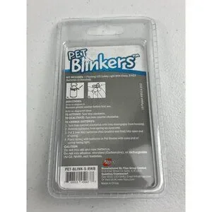 Pet Blinkers SMALL Breed LED Safety Light Flashing Red/White/Blue Weather Resist