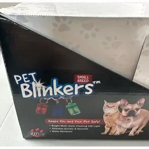 Pet Blinkers SMALL Breed LED Safety Light Flashing Red/White/Blue Weather Resist