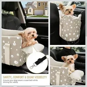 Pet Car Seat With Paw Print Design