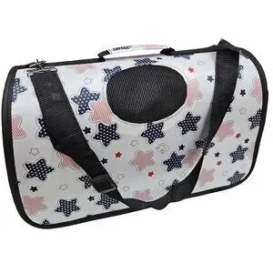 Pet Carrier Beige With Stars Print
