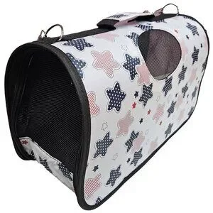 Pet Carrier Beige with Stars Print