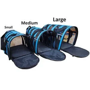 Pet Carrier Blue Stripe