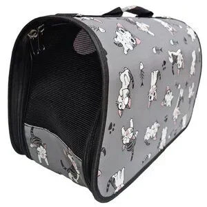 Pet Carrier For Cat Dog Or Other Pets Grey Cats Print