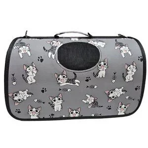 Pet Carrier For Cat Dog Or Other Pets Grey Cats Print