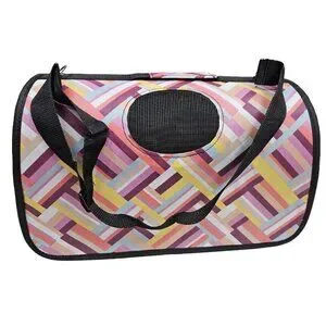 Pet Carrier For Cat Dog Or Other Pets Wicker Pattern Print