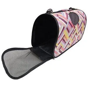 Pet Carrier For Cat Dog Or Other Pets Wicker Pattern Print