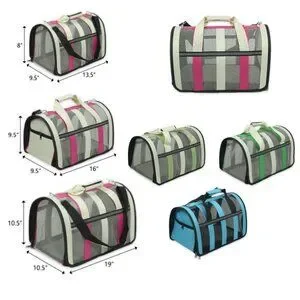 Pet Carrier Green Stripe