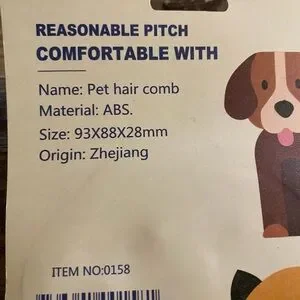 Pet Hair Comb New In Package