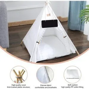 Pet Teepee Portable Pet Tents For Small Dogs Or Cats Puppy Sweet Bed Washable