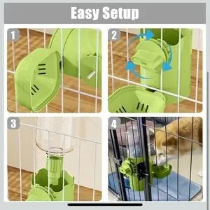 Pet Water Bottle For Cage Crate Auto Water Dispenser Flight Dog Cat Rabbit NWT