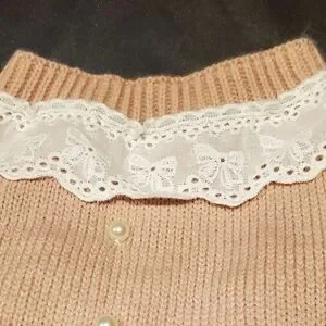 Petcircle Pet Sweater Pink Knit With Eyelet Lace For A Dog Or Cat Size L