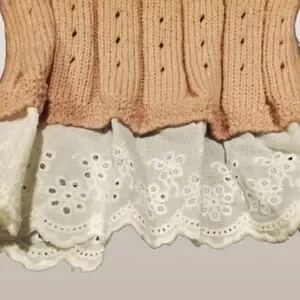 Petcircle Pet Sweater Pink Knit With Eyelet Lace For A Dog Or Cat Size L