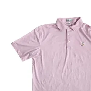 Peter Millar Men's Pink Performance Golf Polo Size Large