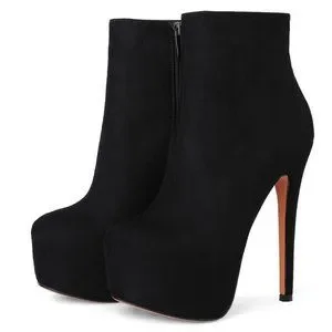 Petit Cadeau Jodi - Rounded Toe Ankle Boots With 6" Heels And 2" Platform. NEW