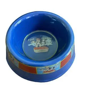 PETS PETS PETS Four Friends Pet Dog Cat Food Water Ceramic Dish