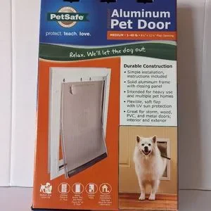 PetSafe 15.625 in. H X 10.75 in. W Aluminum Pet Door Dog/Cat M NWT