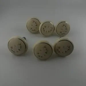 PFALTZGRAFF Knob Heirloom Drawer Cabinet Pulls Country White Rose Vintage Set 6