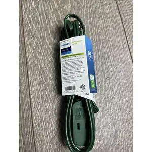 Philips 6' 3-Outlet Polarized Extension Cord Indoor Green