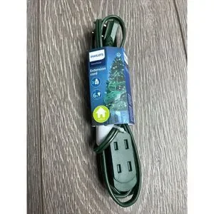 Philips 6' 3-Outlet Polarized Extension Cord Indoor‎ Green