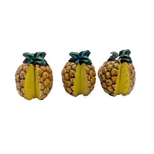 Pineapple Cabinet Drawer Knobs Novelty Fruit Food Yellow Figural Vintage Lot 3