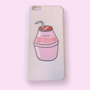 Pink boba iPhone 6S cellphone cover