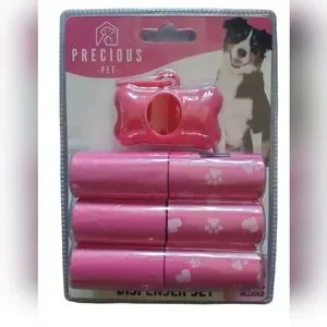 Pink Dog Waste Bag Dispenser Set
