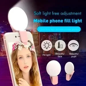 Pink Mobile Phone Detachable Clip-On Fill Light NIB