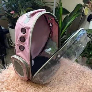 Pink Pet Pack Clear Bubble Carrier Backpack Breathable Space Capsule Small Cats