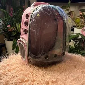 Pink Pet Pack Clear Bubble Carrier Backpack Breathable Space Capsule Small Cats