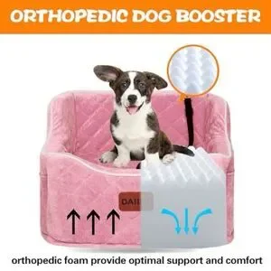 Pink Quilted Dog Booster Car Seat NEW AS IS