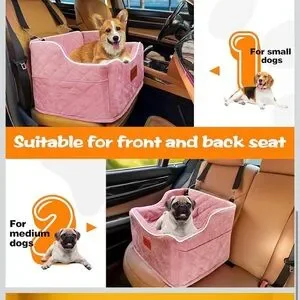 Pink Quilted Dog Booster Car Seat NEW AS IS
