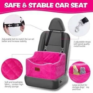 Pink Quilted Dog Booster Car Seat NEW AS IS