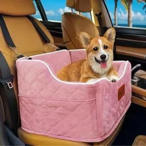 Pink Quilted Dog Booster Car Seat NEW AS IS