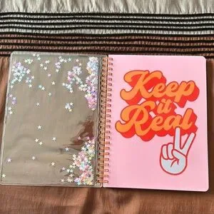 Pink Spiral Notebook With Stars