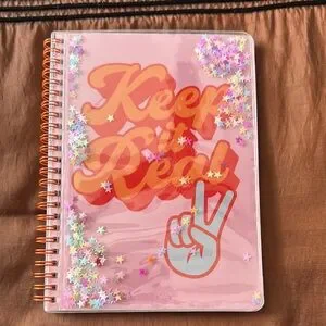 Pink Spiral Notebook with Stars