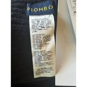 Piombo Men's Black Knit Scarf One Size 72" NWT Italian Winter Streetwear Classic