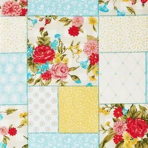 Pioneer Woman Sweet Rose Patchwork Tablecloth Country Floral 60" X 102" Gift NEW