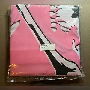 PIRATE GIRL Large Approx. 3' X 5' One Sided Flag Room Decor Pink Skull Cross