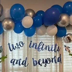 Pixar Disney Two Infinity Beyond 2nd Birthday Toy Story Banner Buzz Lightyear