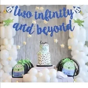Pixar Disney Two infinity beyond 2nd birthday toy story banner buzz lightyear