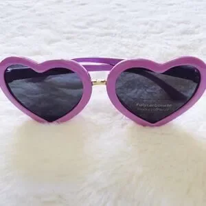 Pixie Purple Girl Heart-shape Sunglasses