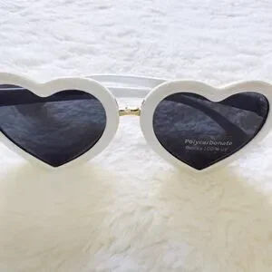Pixie White Girl Heart-shape Sunglasses