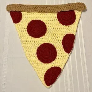 Pizza Slice Cocoon Crochet Blanket Newborn Photo Prop Handmade Baby Shower Small
