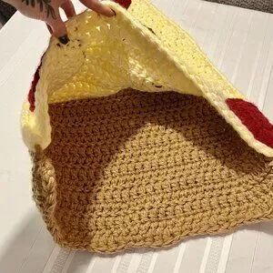 Pizza Slice Cocoon Crochet Blanket Newborn Photo Prop Handmade Baby Shower Small