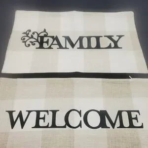 Plaid Family and Welcome Pillow Covers