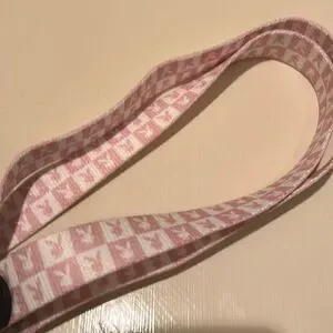 Playboy Dog Leash Pink White Checkered Bunny Print 63” Leather Handle New