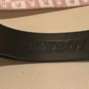 Playboy Dog Leash Pink White Checkered Bunny Print 63” Leather Handle New